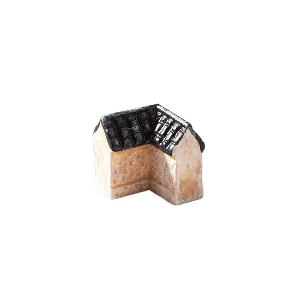 Decorative Mini Resin House Chinese Style Resin Bonsai Landscaping Retor Mini House Retro Building Home Desk
