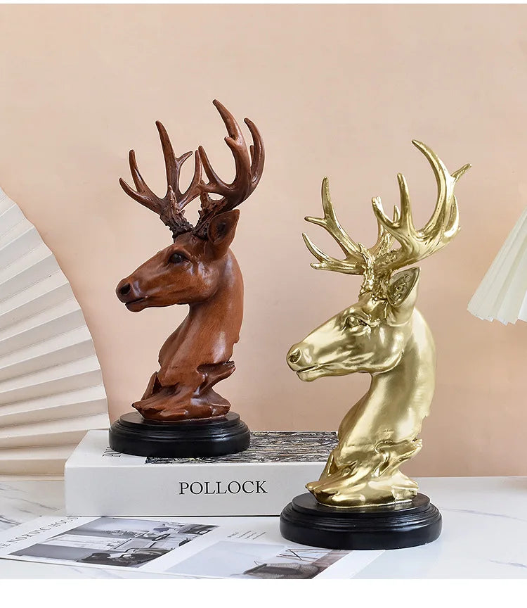 Deer Ornament Home Office Desktop Resin Crafts Living Room Decoration  Home Decoration Accessories