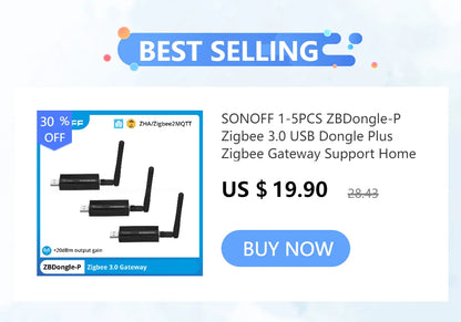 SONOFF 1-5PCS ZBDongle-P Zigbee 3.0 USB Dongle Plus Zigbee Gateway Support Home Assistant ZHA Zigbee2MQTT Sonoff Zigbee Series
