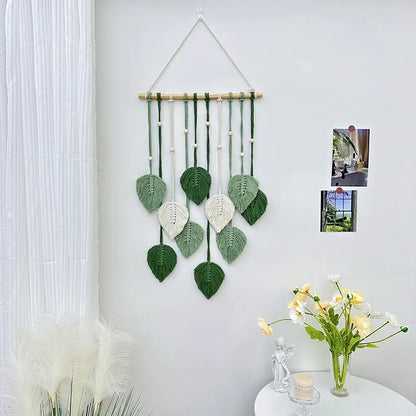 Bohemian Style Home Decor, Hemp Rope Tapestry, Hemp Rope Wallpaper, Feather Curtain, Wall Decoration, Suitable for Living Room