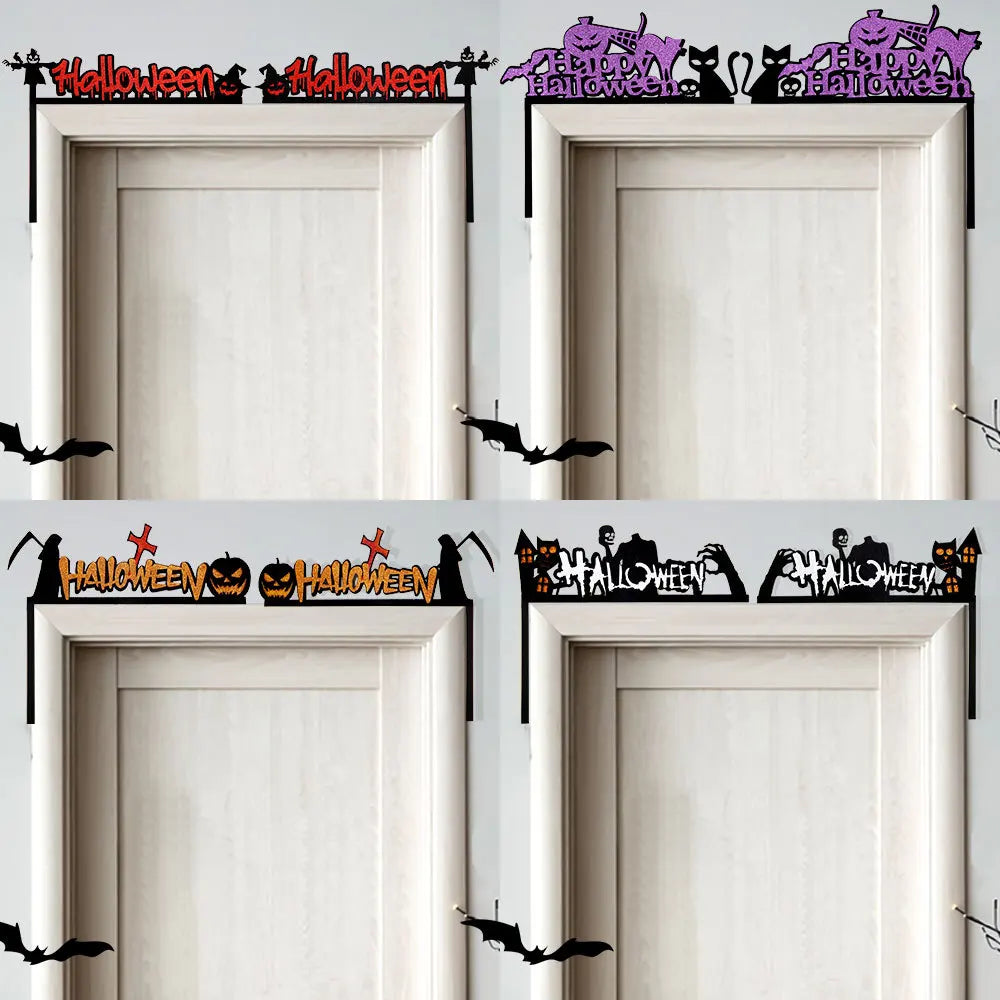 Halloween Door Frame Decoration,Bats,Pumpkins,Spider Webs,Door and Window Corner Sign, Halloween Home Decor,corner Stickers 2024