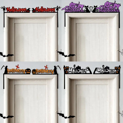 Halloween Door Frame Decoration,Bats,Pumpkins,Spider Webs,Door and Window Corner Sign, Halloween Home Decor,corner Stickers 2024