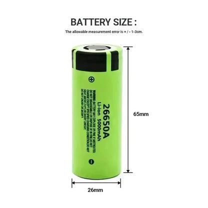 100% Original 26650 3.7V 5000mAh 50A Power Lithium Ion Battery 26650A, Geeignet Für LED Taschenlampe rechargeable battery