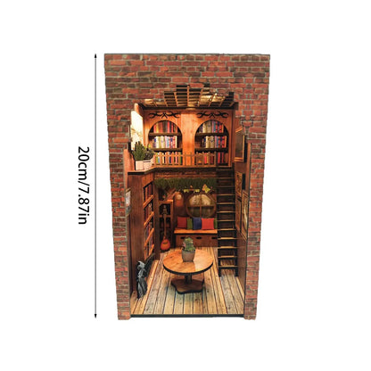Home decoration DIY assembly bar & cafe, library, pharmacy house model wooden crafts and ornaments micro landscaping set gift