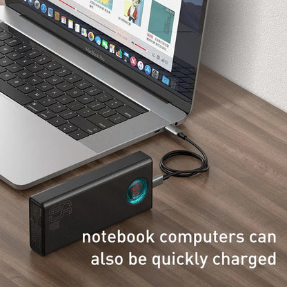 Baseus Power Bank 30000mAh 65W PD3.0 Quick Charging 3.0 FCP SCP Portable External for iPhone 16 15 14 Laptop Tablet Power bank