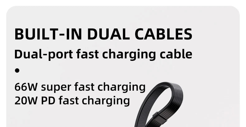 Power Bank With 2 Cables Power Bank 10000mAh Large Capacity PD Fast Charging Powerbank Rechargeable Batteries Portable Battery