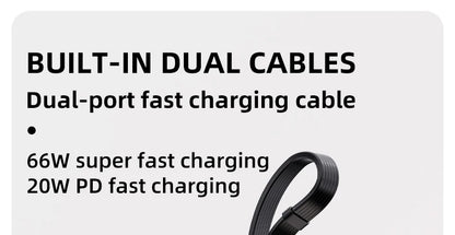 Power Bank With 2 Cables Power Bank 10000mAh Large Capacity PD Fast Charging Powerbank Rechargeable Batteries Portable Battery