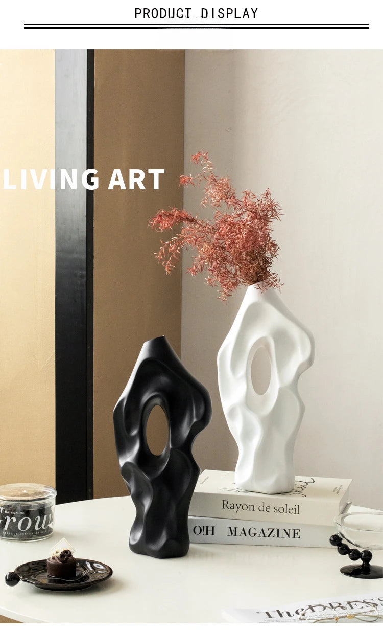 Irregular Home Living Room Desktop Atmosphere Decoration Modern and Minimalist Ceramic Vase Home Flower Arrangement Vase