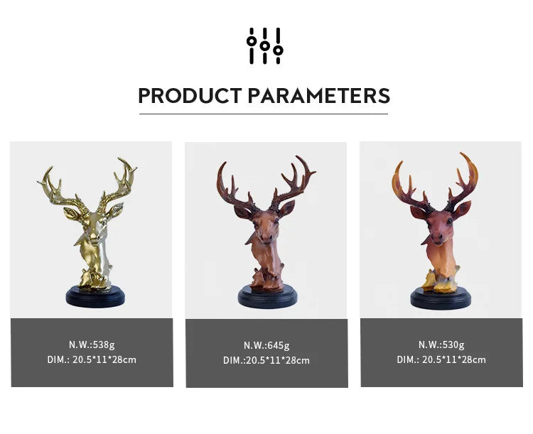 Deer Ornament Home Office Desktop Resin Crafts Living Room Decoration  Home Decoration Accessories