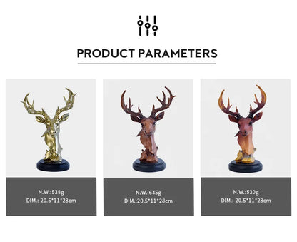 Deer Ornament Home Office Desktop Resin Crafts Living Room Decoration  Home Decoration Accessories