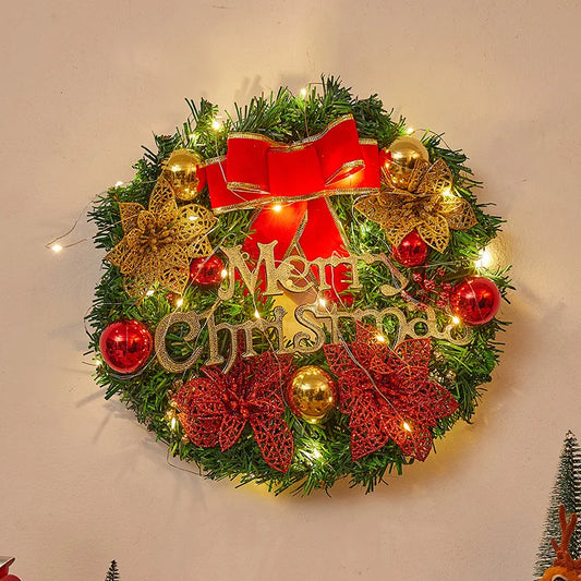 Christmas Wreath Decoration, 12 inch Wreath Display Window Decoration, Door Hanging Banner, House Decoration, Christmas party de