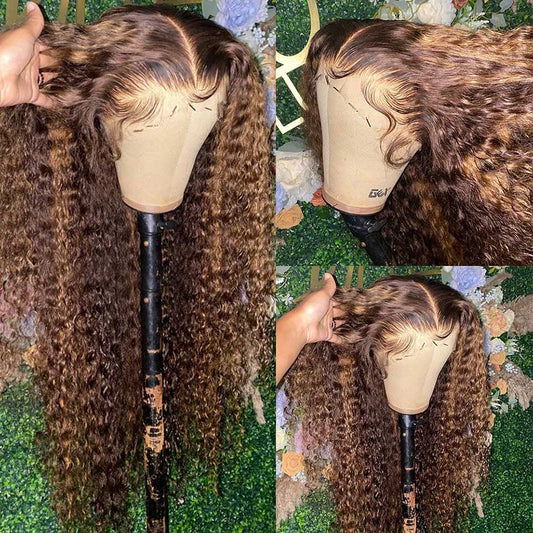 Highlight Wig Human Hair Deep Wave Frontal Wig 13x6 Hd Lace Front Glueless Brazilian Wigs On Sale 13x4 Water Wave Curly Wigs