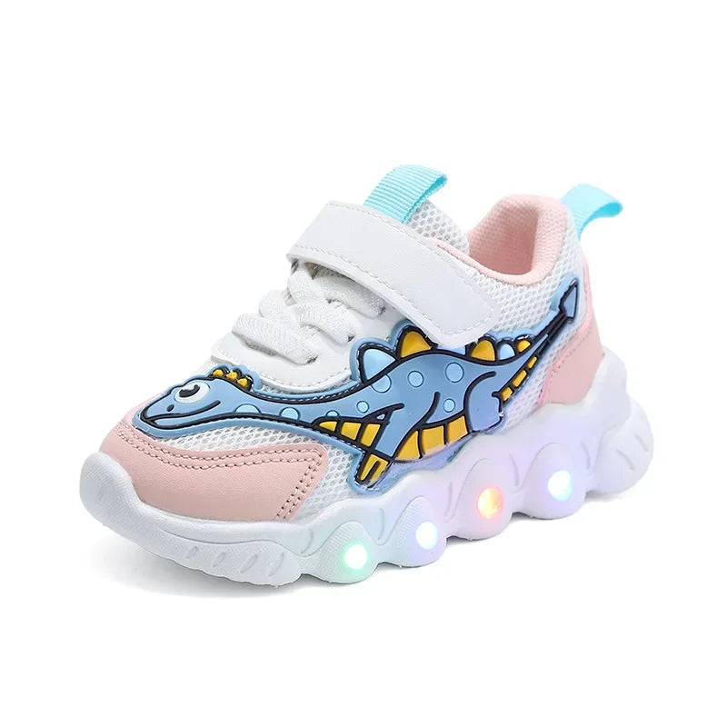 Breathable Running Shoes "Dinosaur" with LED for children Multivariant-4