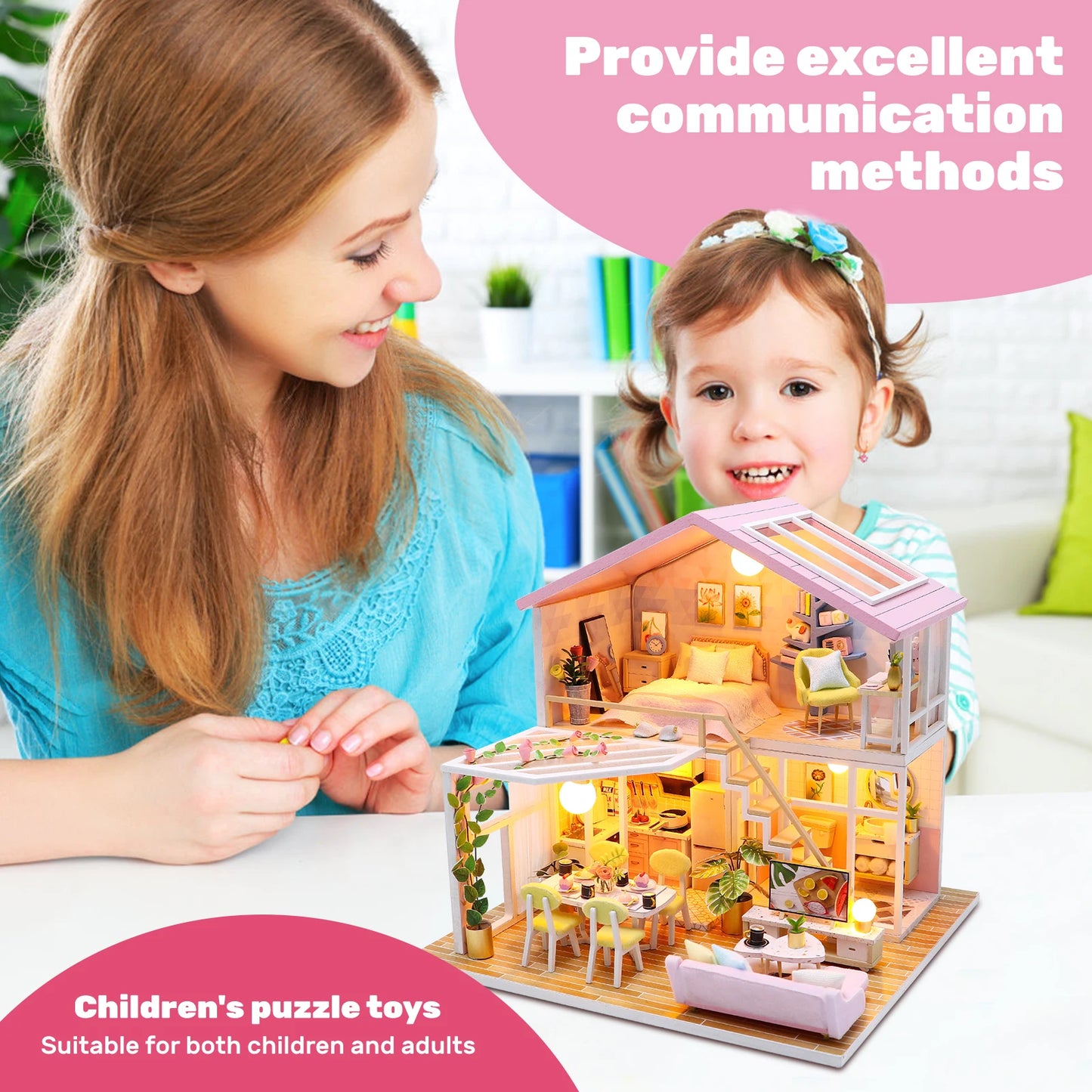 DIY Miniature Dollhouse Kit Creative Firm Wood Handmade Crafts Romantic Artwork Decorative Home Desktop Ornaments Kids Gifts