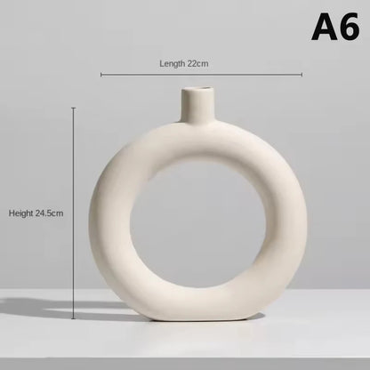 Bedroom Desktop Home Decor Photography Background Decor Modern Simple Ceramic Art Vase Dried Flowers Flower Arrangement Ornament