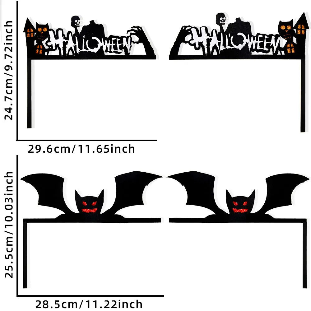 Halloween Door Frame Decoration,Bats,Pumpkins,Spider Webs,Door and Window Corner Sign, Halloween Home Decor,corner Stickers 2024