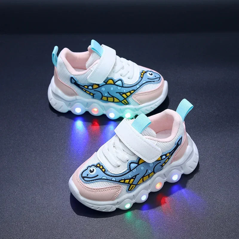 Breathable Running Shoes "Dinosaur" with LED for children Multivariant-1