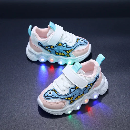 Breathable Running Shoes "Dinosaur" with LED for children Multivariant-1
