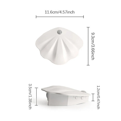 Motion Sensor LED Light, USB Rechargeable Night Light, Wireless Magnetic Shell Shape Wall Lamp for Living Room Staircase Closet