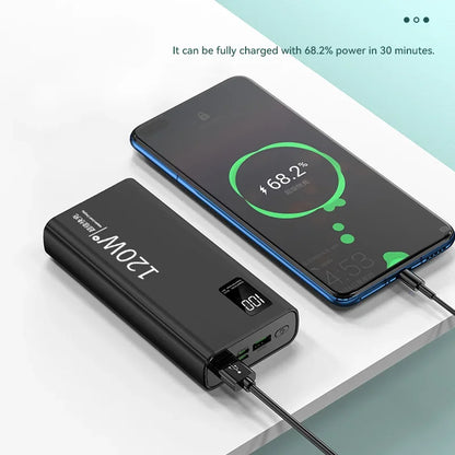 120W Super Fast Charging 50000 mAh Power Bank 100% sufficient capacity for mobile power supply for various mobile phones