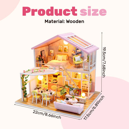 DIY Miniature Dollhouse Kit Creative Firm Wood Handmade Crafts Romantic Artwork Decorative Home Desktop Ornaments Kids Gifts