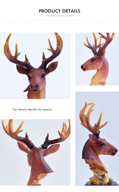 Deer Ornament Home Office Desktop Resin Crafts Living Room Decoration  Home Decoration Accessories
