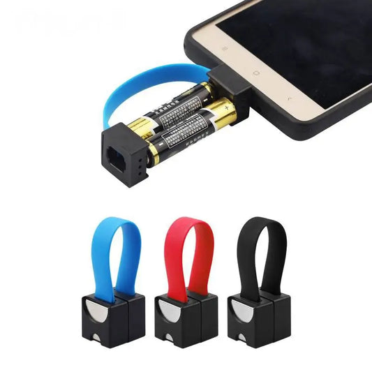Mobile Phone Emergency Charger Powered By 2pcs Normal AA Batteries Portable Phone Power Bank With Micro USBType-C Connectors
