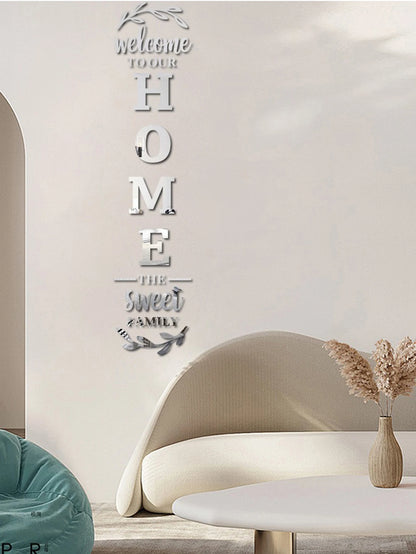 Home Family Logo 3D Mirror Wall Sticker Entrance Decoration Living Room Bedroom Home Background Wall DIY Decoration