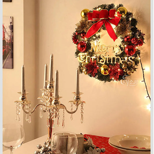 Christmas Wreath Decoration, 12 inch Wreath Display Window Decoration, Door Hanging Banner, House Decoration, Christmas party de