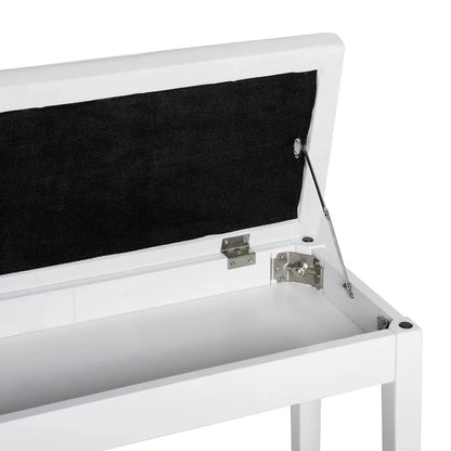 Piano Bench Duet Piano Chair with Faux Leather Padded Cushion and Wooden Frame Button Tufted Keyboard Bench White