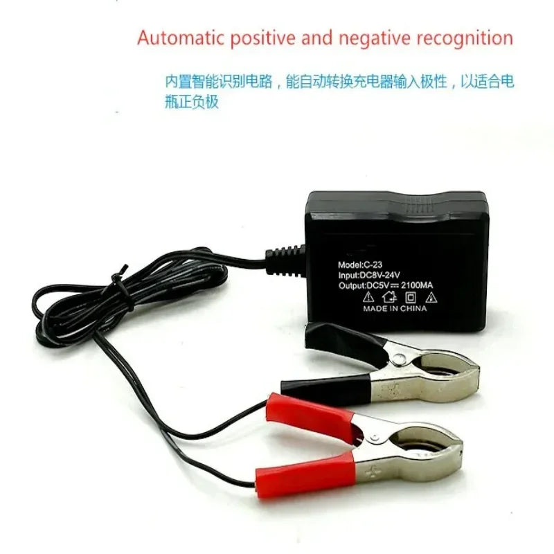 Multi-port 12V24v battery mobile phone charger motorcycle car on board universal USB to 5V car 2.1A fast charge