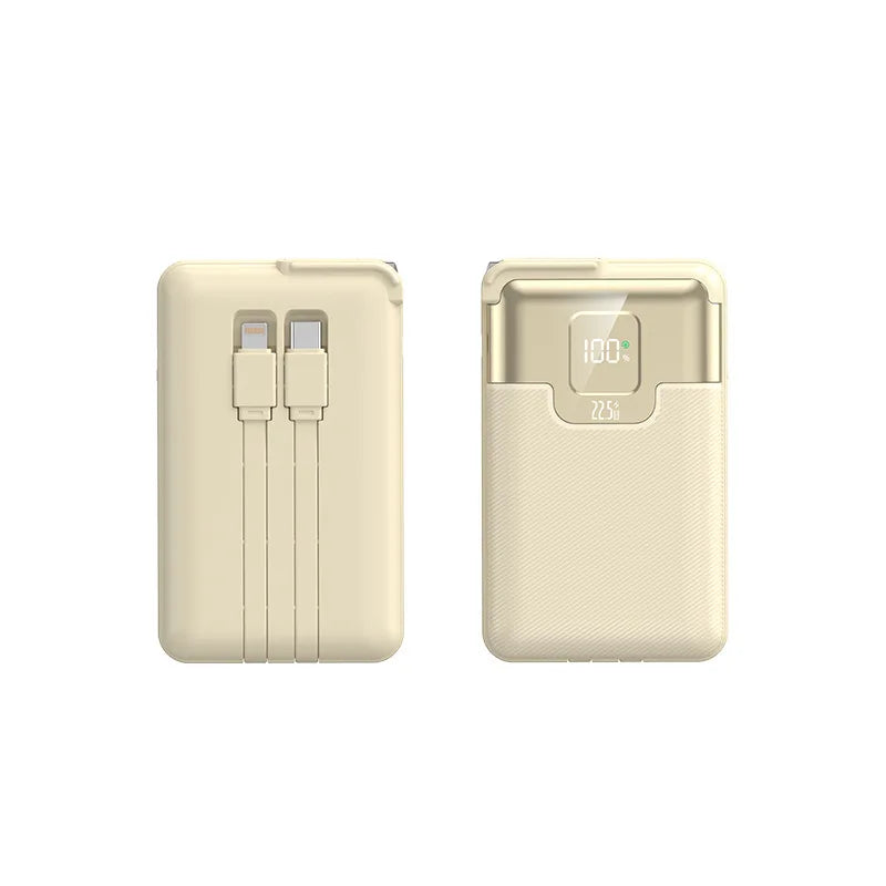 20000mAh Super Fast Charging Power Bank 2-in-1 with AC Plug, Multi-function with Dual-wire Wall Plug Mobile Power Supply