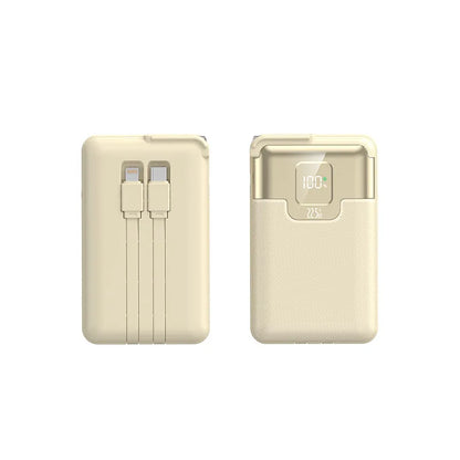 20000mAh Super Fast Charging Power Bank 2-in-1 with AC Plug, Multi-function with Dual-wire Wall Plug Mobile Power Supply