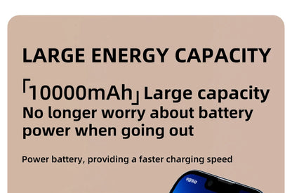 Power Bank With 2 Cables Power Bank 10000mAh Large Capacity PD Fast Charging Powerbank Rechargeable Batteries Portable Battery