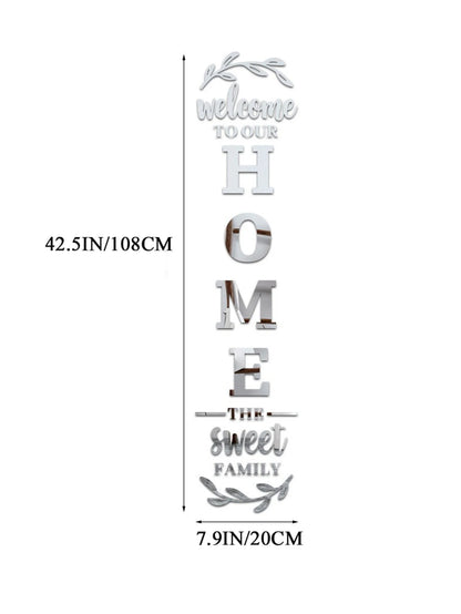 Home Family Logo 3D Mirror Wall Sticker Entrance Decoration Living Room Bedroom Home Background Wall DIY Decoration