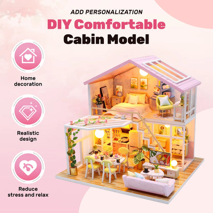 DIY Miniature Dollhouse Kit Creative Firm Wood Handmade Crafts Romantic Artwork Decorative Home Desktop Ornaments Kids Gifts