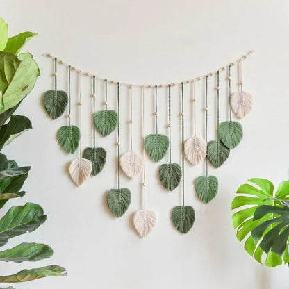 Bohemian Style Home Decor, Hemp Rope Tapestry, Hemp Rope Wallpaper, Feather Curtain, Wall Decoration, Suitable for Living Room