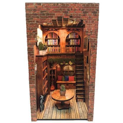 Home decoration DIY assembly bar & cafe, library, pharmacy house model wooden crafts and ornaments micro landscaping set gift