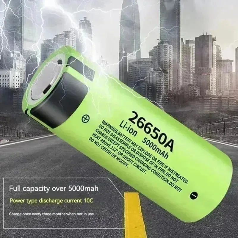 100% Original 26650 3.7V 5000mAh 50A Power Lithium Ion Battery 26650A, Geeignet Für LED Taschenlampe rechargeable battery