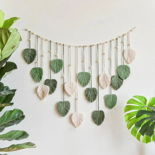 Bohemian Style Home Decor, Hemp Rope Tapestry, Hemp Rope Wallpaper, Feather Curtain, Wall Decoration, Suitable for Living Room