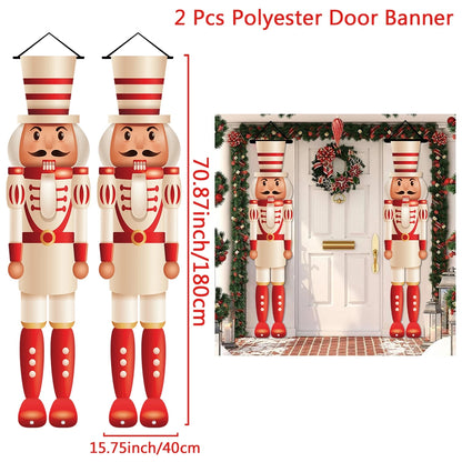 Christmas Door Couplet Merry Christmas Decorations for Home 2025 Navidad Natal Xmas Ornament Porch Fireplace Banner New Year