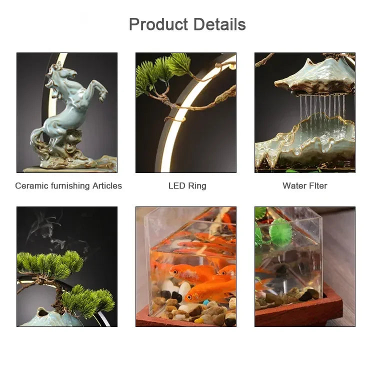 Flowing Water Deer Ornaments Home Creative Fountain Living Room Desktop Porch Decoration