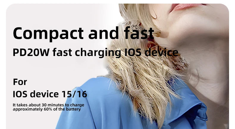 Power Bank With 2 Cables Power Bank 10000mAh Large Capacity PD Fast Charging Powerbank Rechargeable Batteries Portable Battery