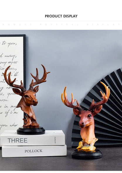 Deer Ornament Home Office Desktop Resin Crafts Living Room Decoration  Home Decoration Accessories