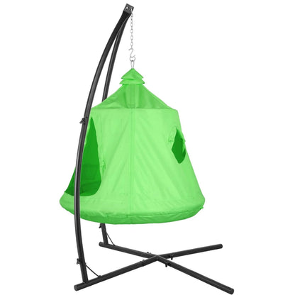 X-Shaped Hanging Tree Tent w/Swing Chair, Hammock Chair Stand Canopy w/Steel Frame, Indoor Outdoor Egg Basket Patio Seat