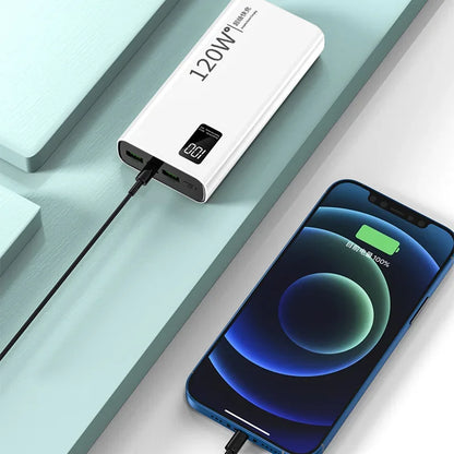 120W Super Fast Charging 50000 mAh Power Bank 100% sufficient capacity for mobile power supply for various mobile phones