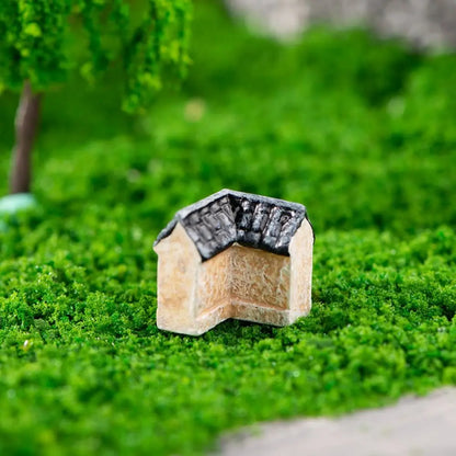 Decorative Mini Resin House Chinese Style Resin Bonsai Landscaping Retor Mini House Retro Building Home Desk