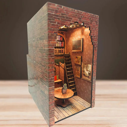 Home decoration DIY assembly bar & cafe, library, pharmacy house model wooden crafts and ornaments micro landscaping set gift