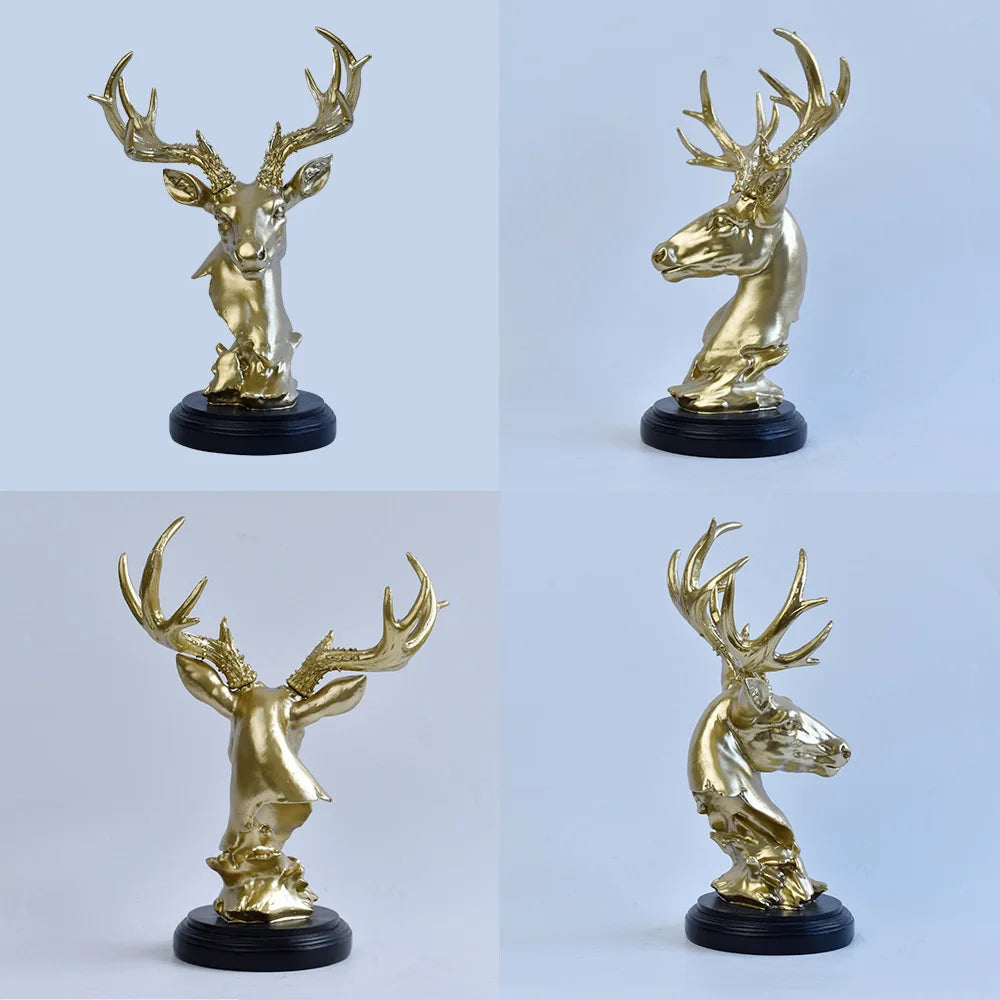 Deer Ornament Home Office Desktop Resin Crafts Living Room Decoration  Home Decoration Accessories