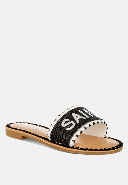Getaway Beaded Saint Tropez Flat Slip Ons-2